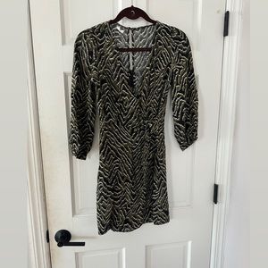 Mango printed mini wrap dress